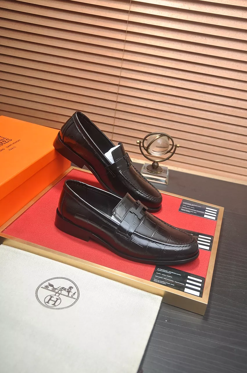 hermes cuir chaussures pour homme s_1274b151